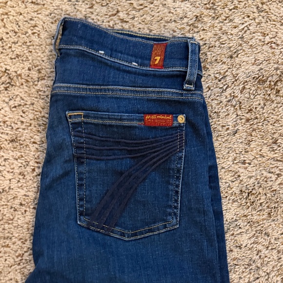 7 For All Mankind Dark Blue Flare Jeans - Picture 2 of 4